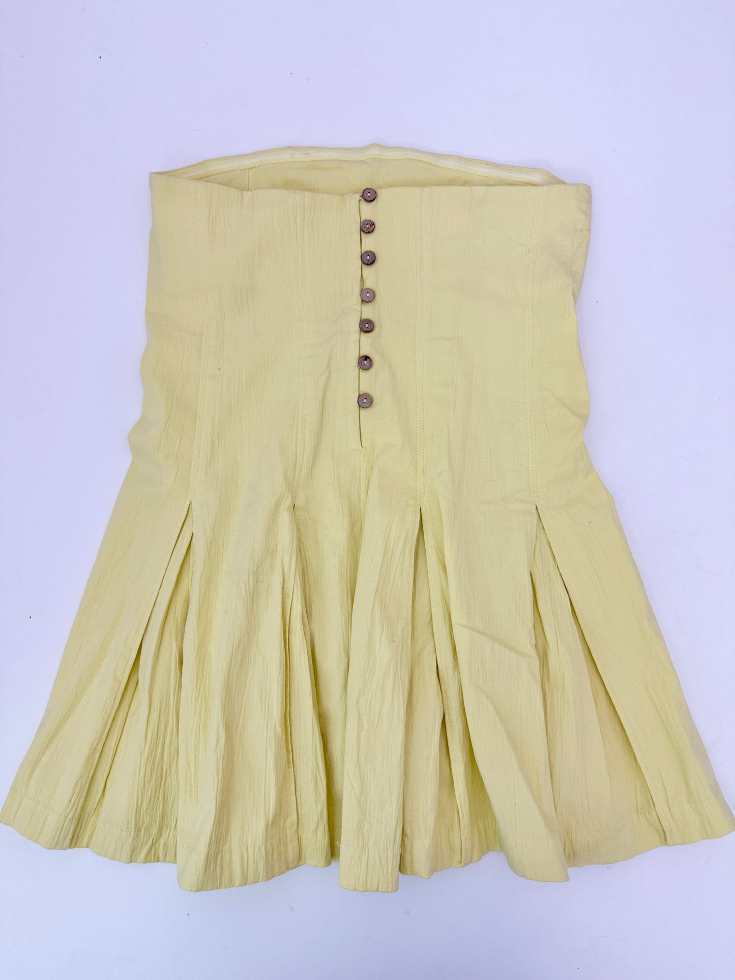 free people strapless yellow mini dress (size medium)