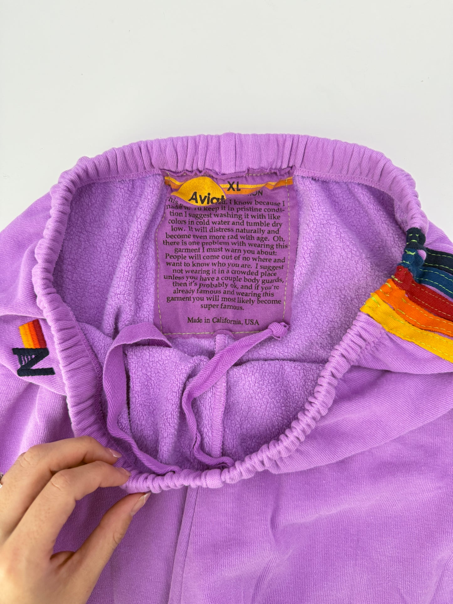 Aviator Nation neon purple jogger sweatpants (size XL)