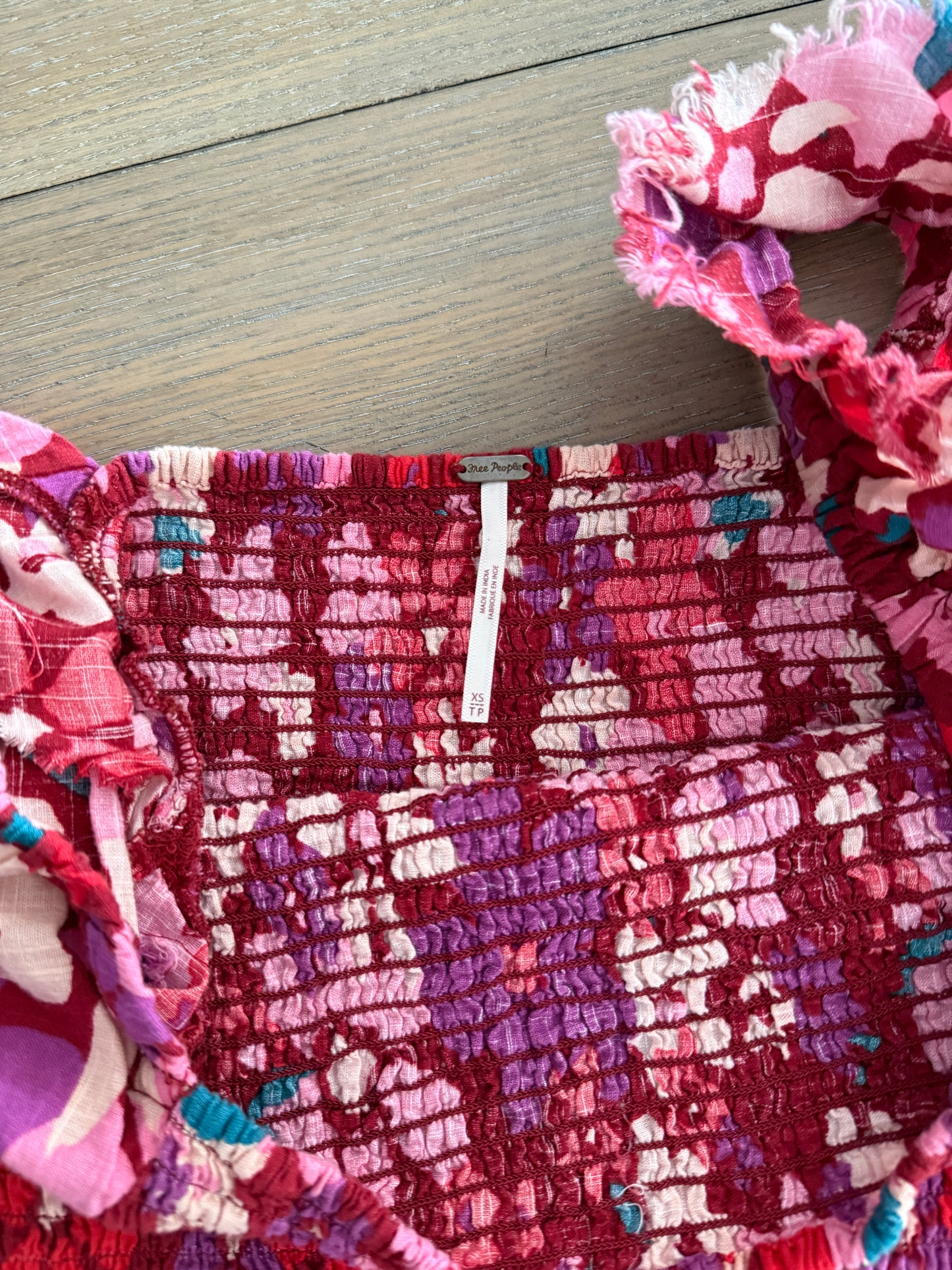 free people smocked tank top (size xsmall)
