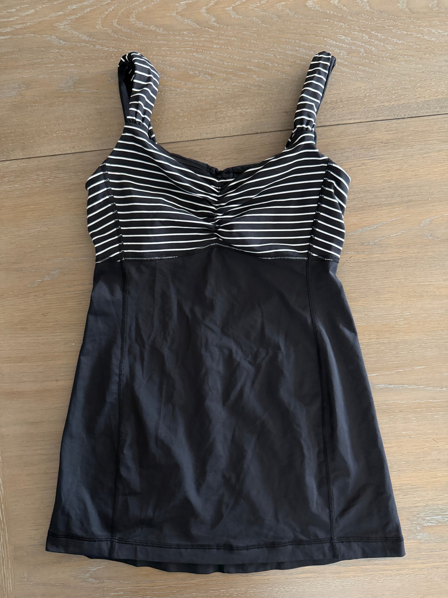 lululemon striped tank top with sports bra (size 6)