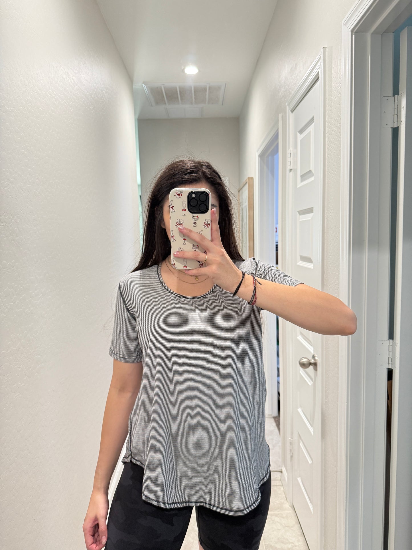 lululemon striped cotton tee (size 8)