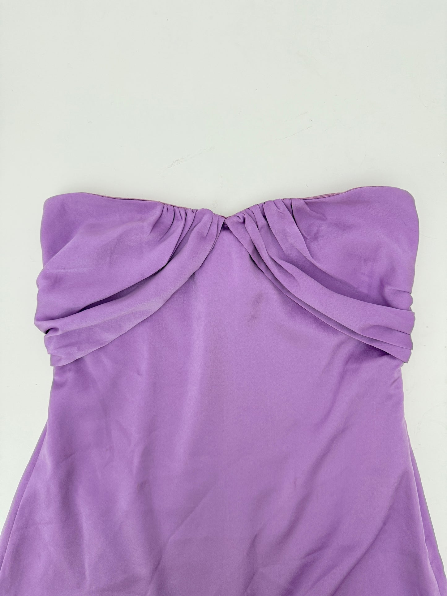 princess polly purple satin strapless dress (size 6)