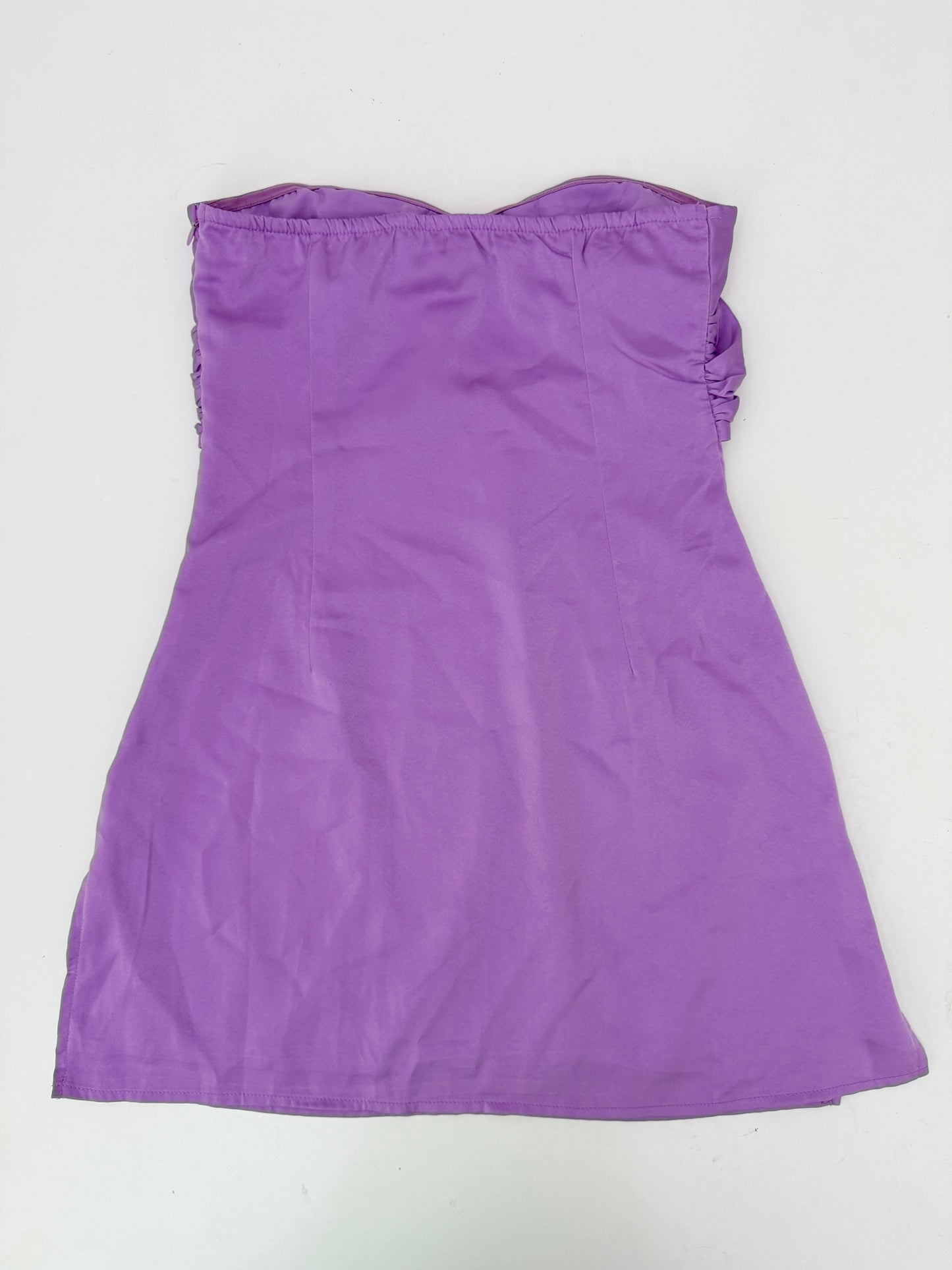 princess polly purple satin strapless dress (size 6)