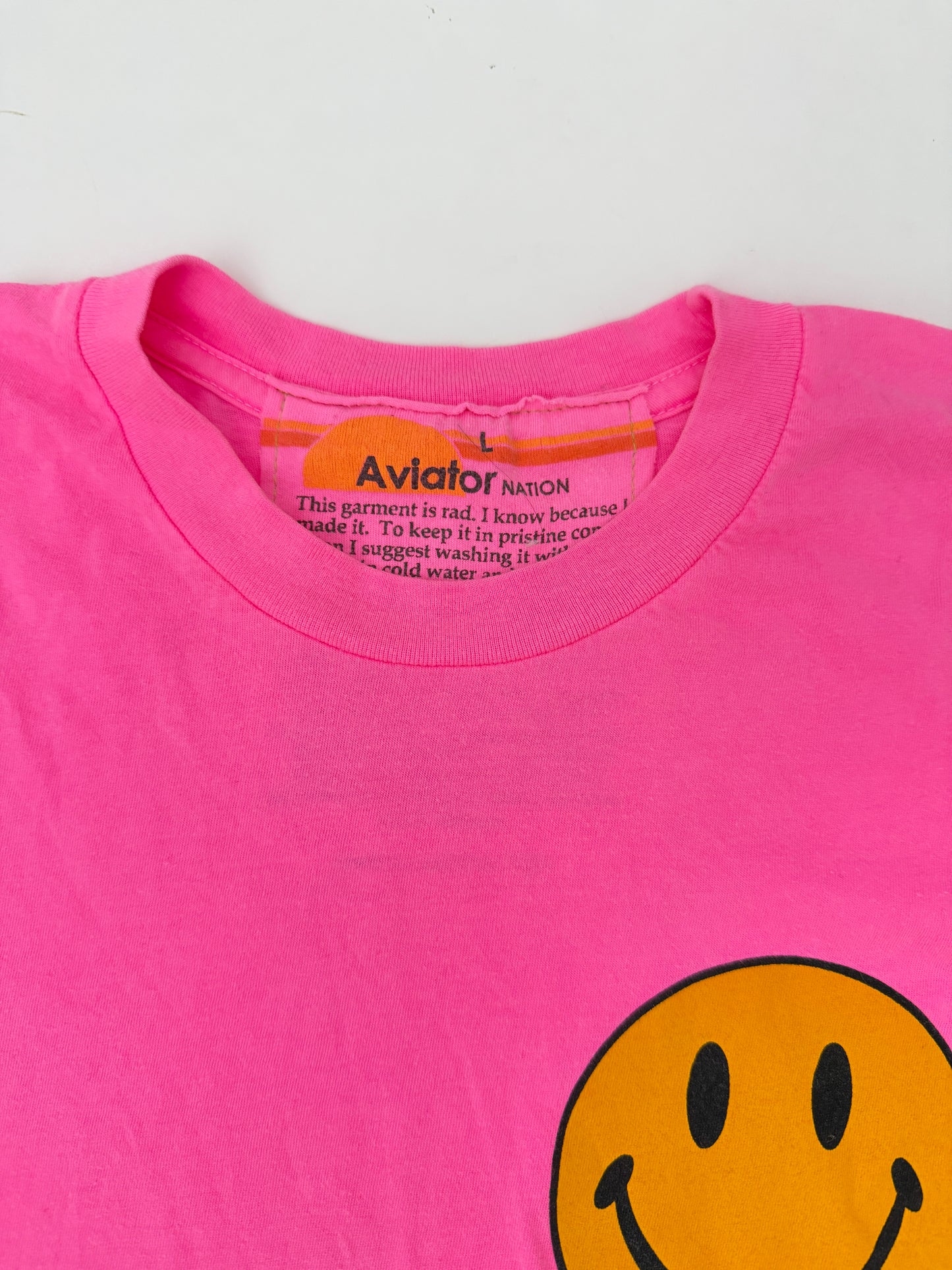 Aviator nation pink logo tee (size large)