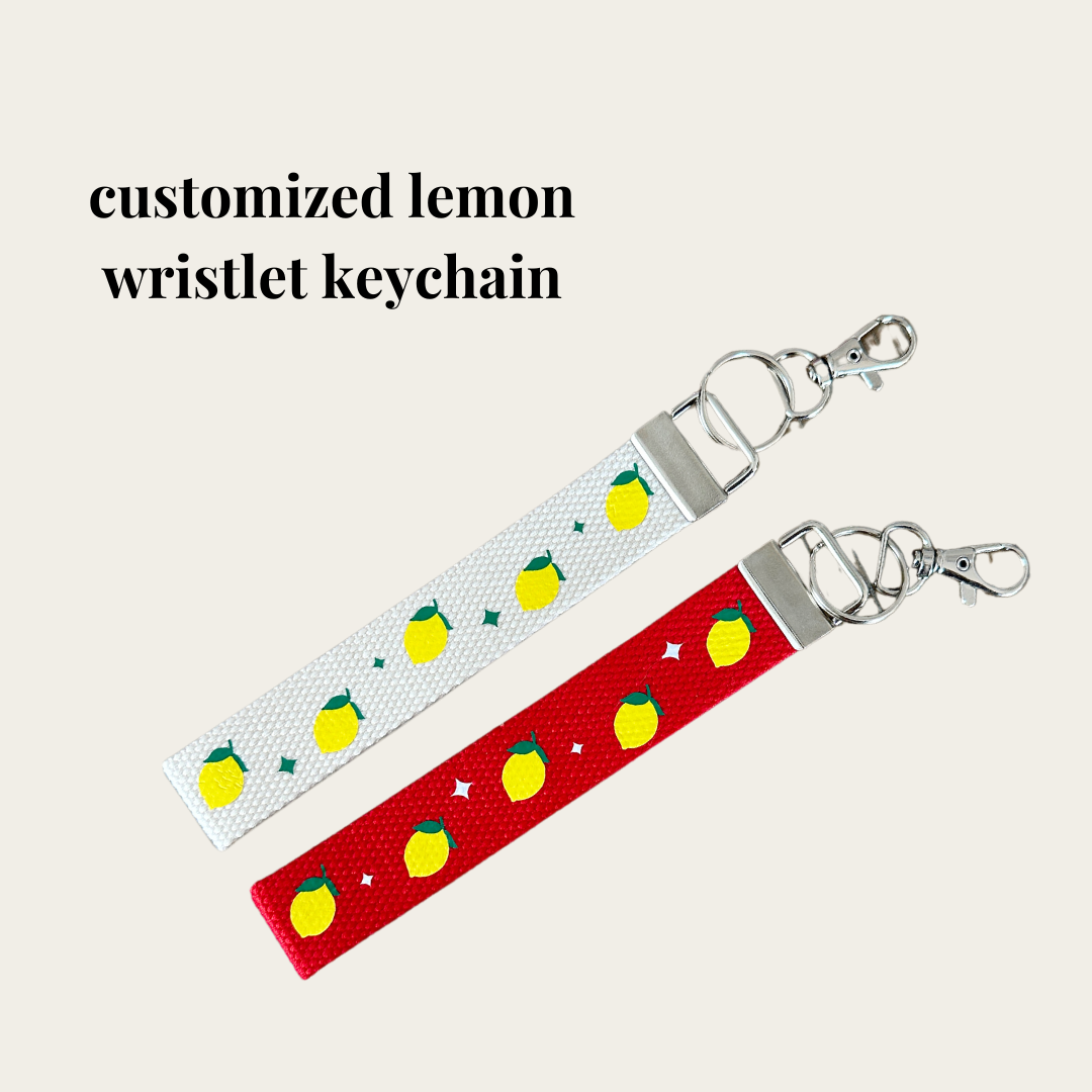 lemon star custom wristlet keychain 🍋