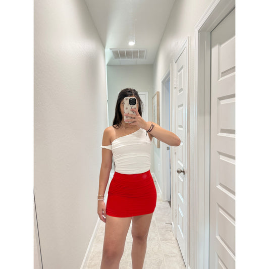 Princess Polly red mini skirt- size 4