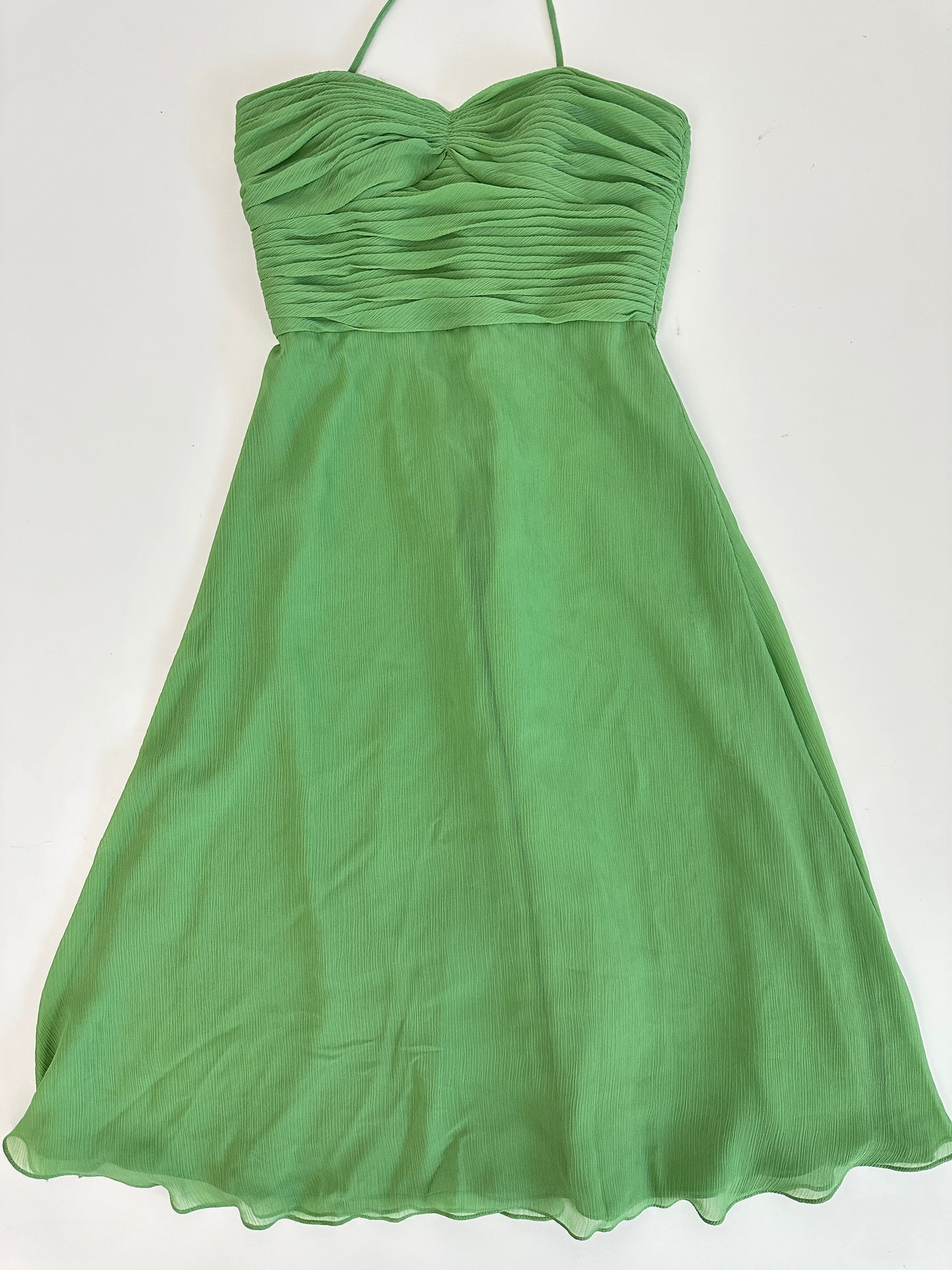 vintage davids bridal green dress midi dress (size 4)