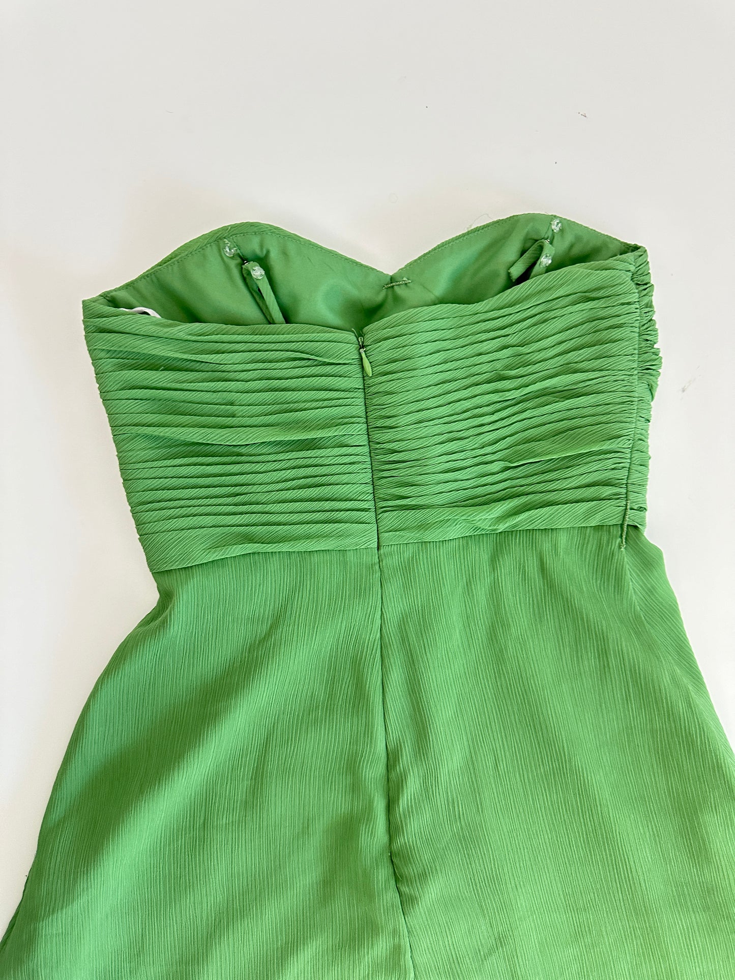 vintage davids bridal green dress midi dress (size 4)