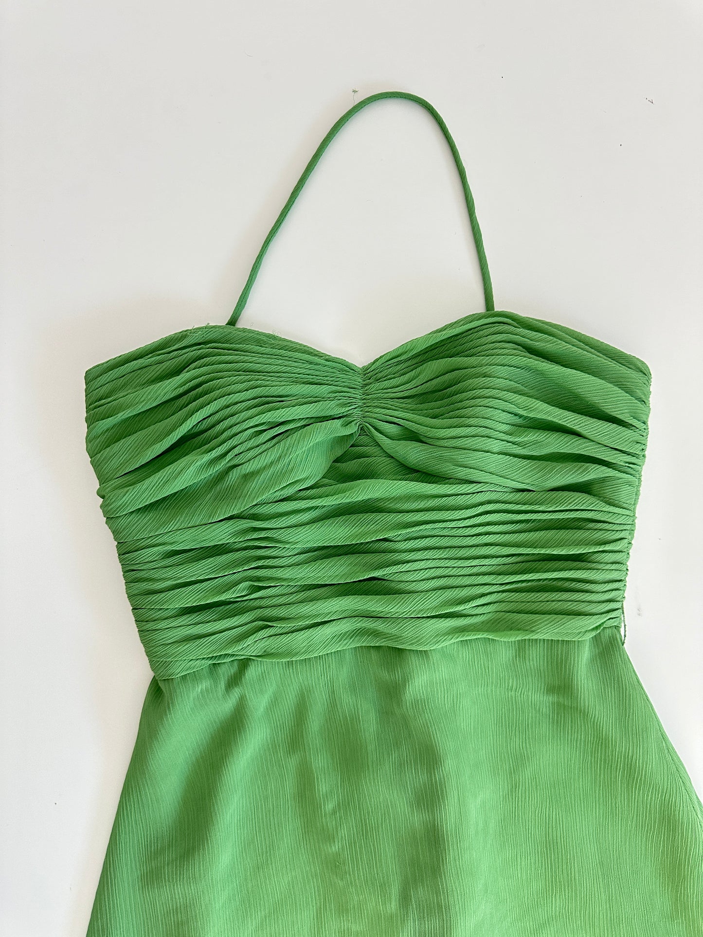 vintage davids bridal green dress midi dress (size 4)