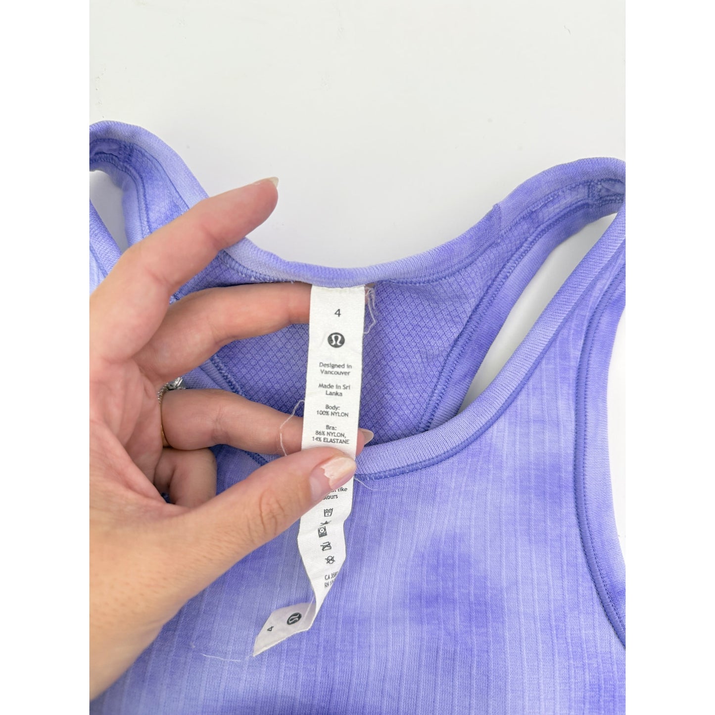 Lululemon Ebb to Street Crop Tank - Purple Tie Dye - Size 4