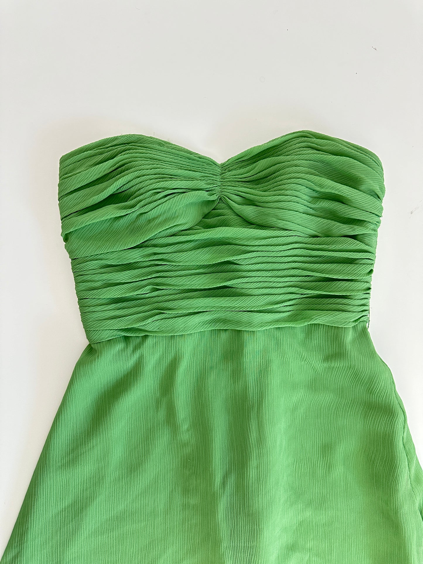 vintage davids bridal green dress midi dress (size 4)