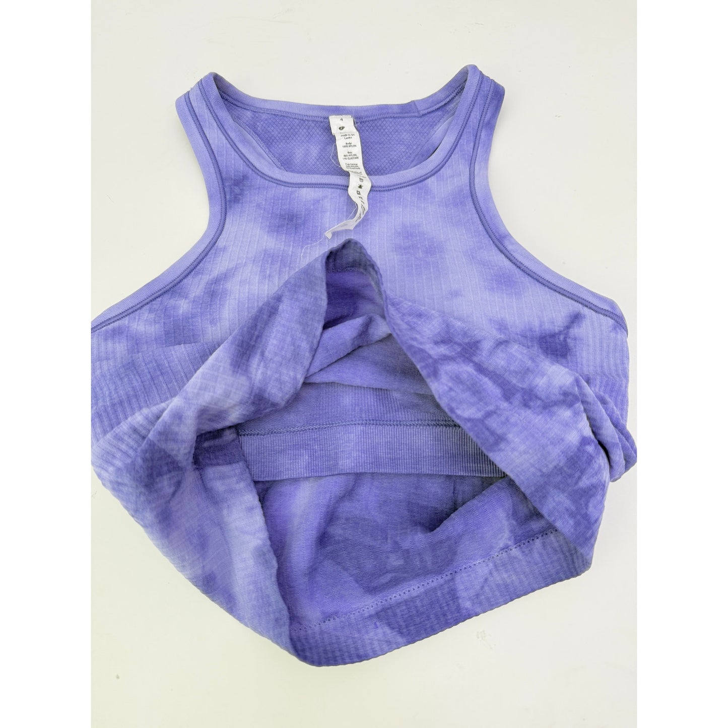 Lululemon Ebb to Street Crop Tank - Purple Tie Dye - Size 4
