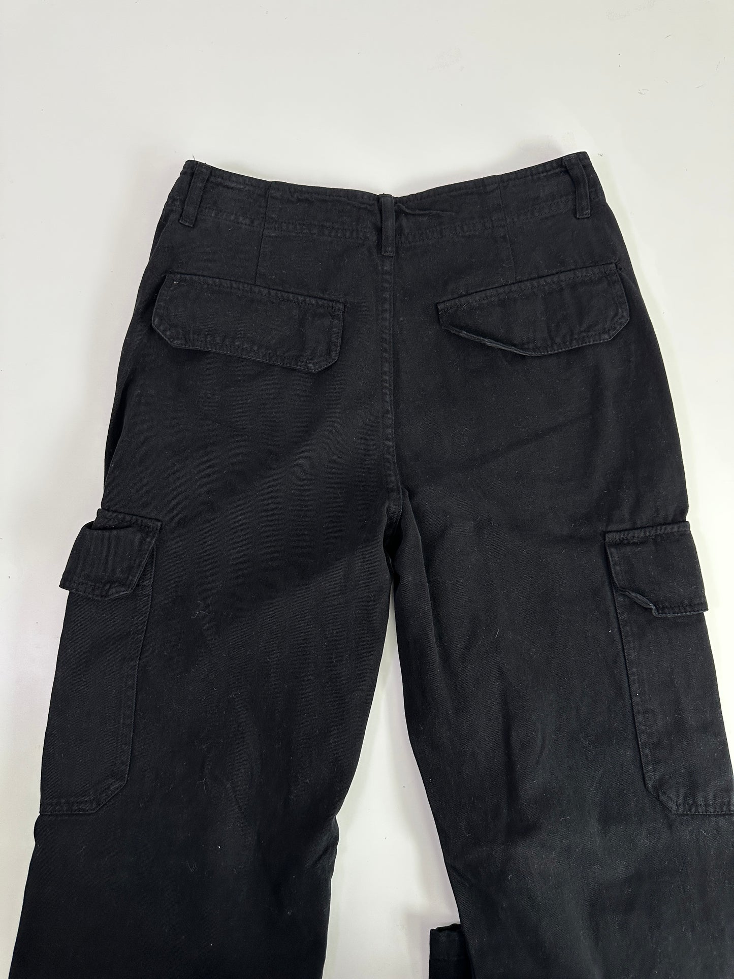 zara high rise black cargo pants (28” waist)