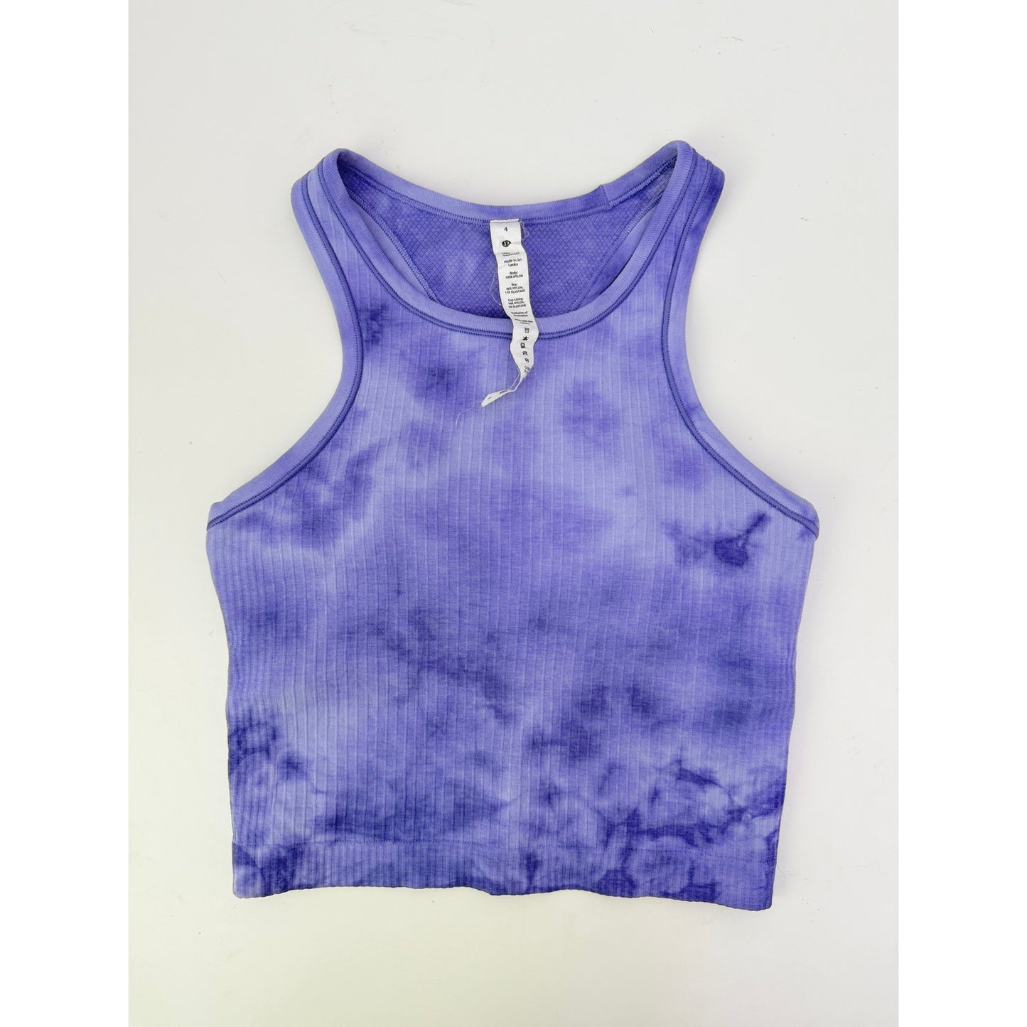 Lululemon Ebb to Street Crop Tank - Purple Tie Dye - Size 4