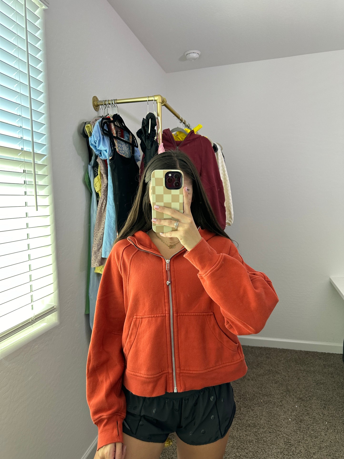 lululemon orange scuba full zip hoodie (size M/L)