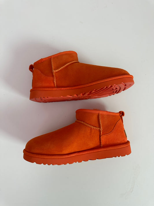 UGG ultra mini boot in orange (size W8)