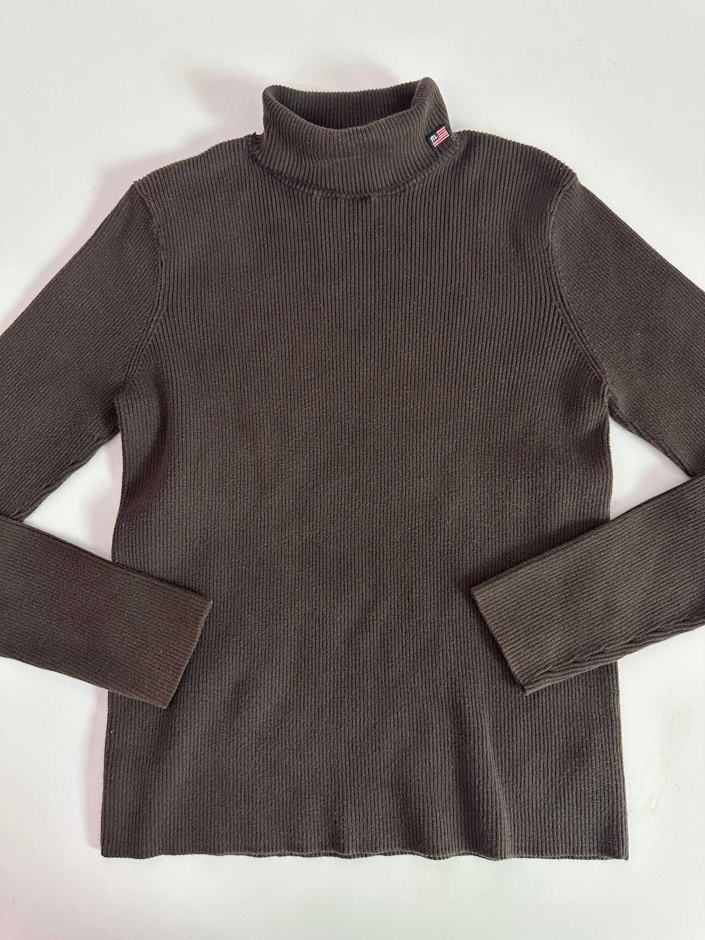 Ralph Lauren chocolate brown knit turtleneck (size large)