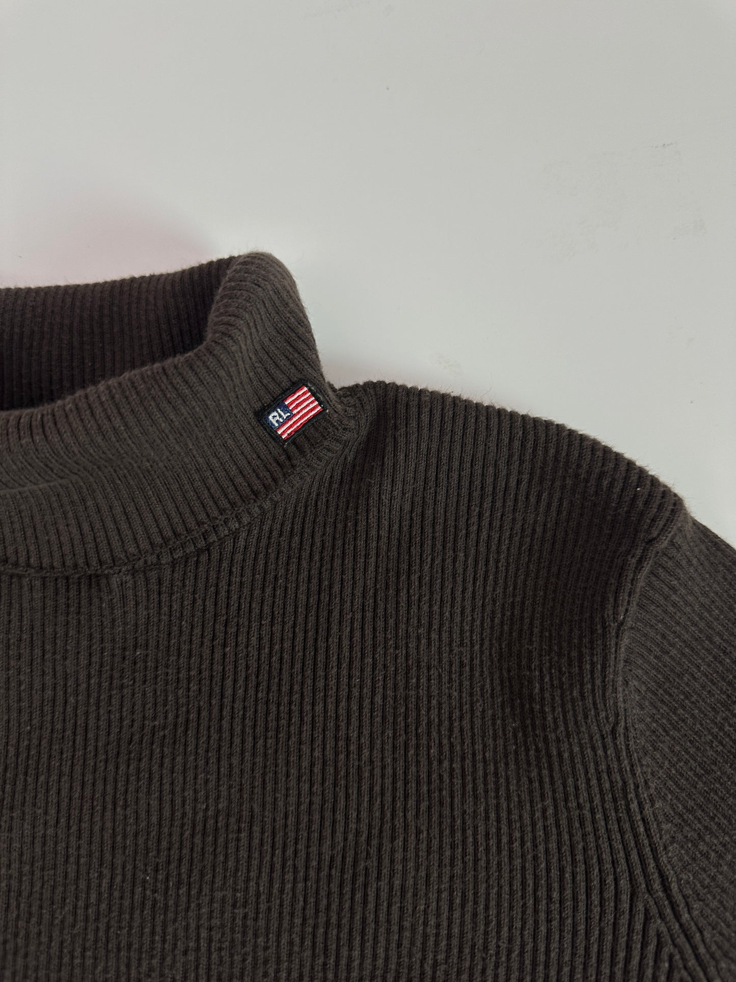 Ralph Lauren chocolate brown knit turtleneck (size large)