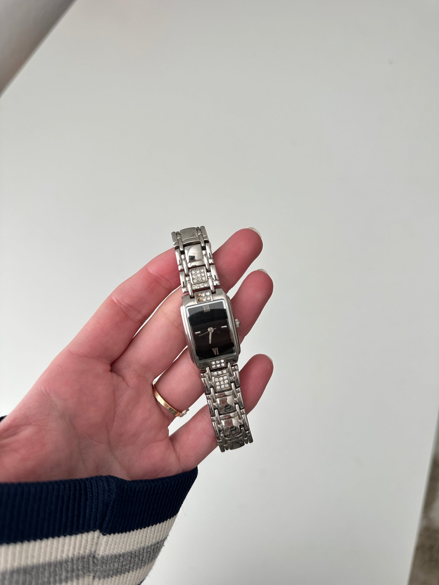 allude silver rhinestone watch