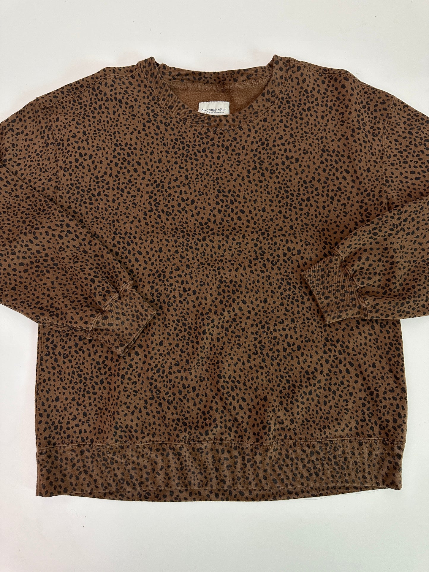 Abercrombie leopard sweatshirt + sweatpants set (size large)