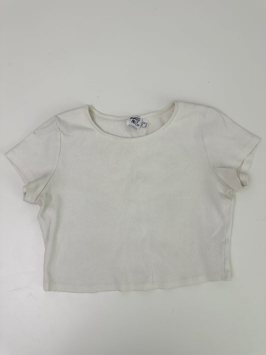 princess polly white ribbed tee (size 12)