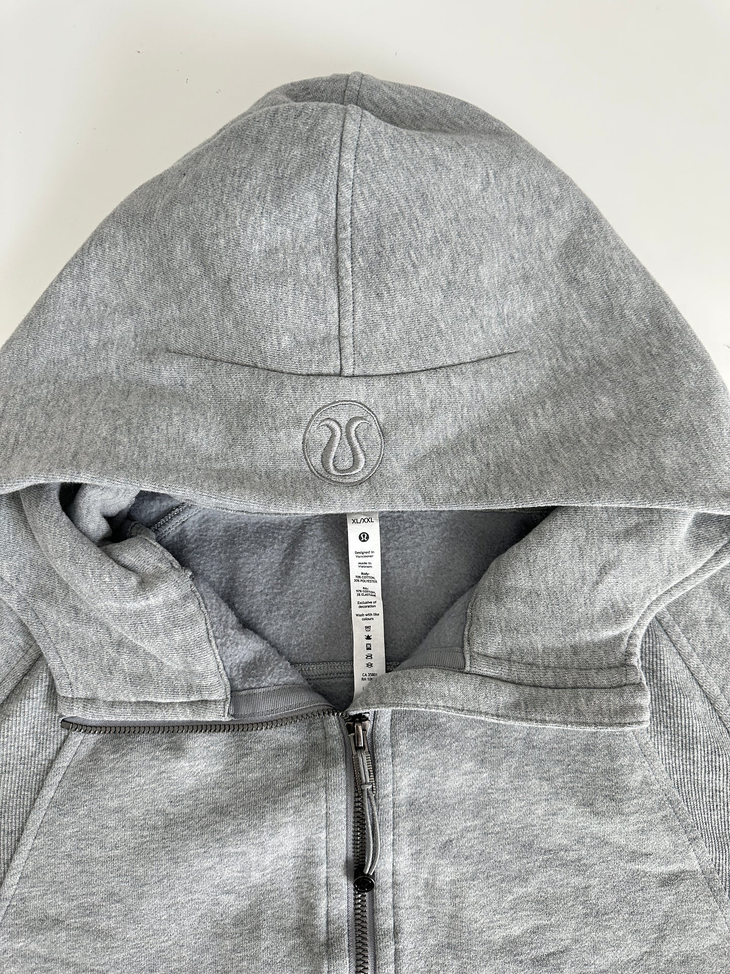 lululemon grey scuba half zip funnel neck (size XL/XXL)