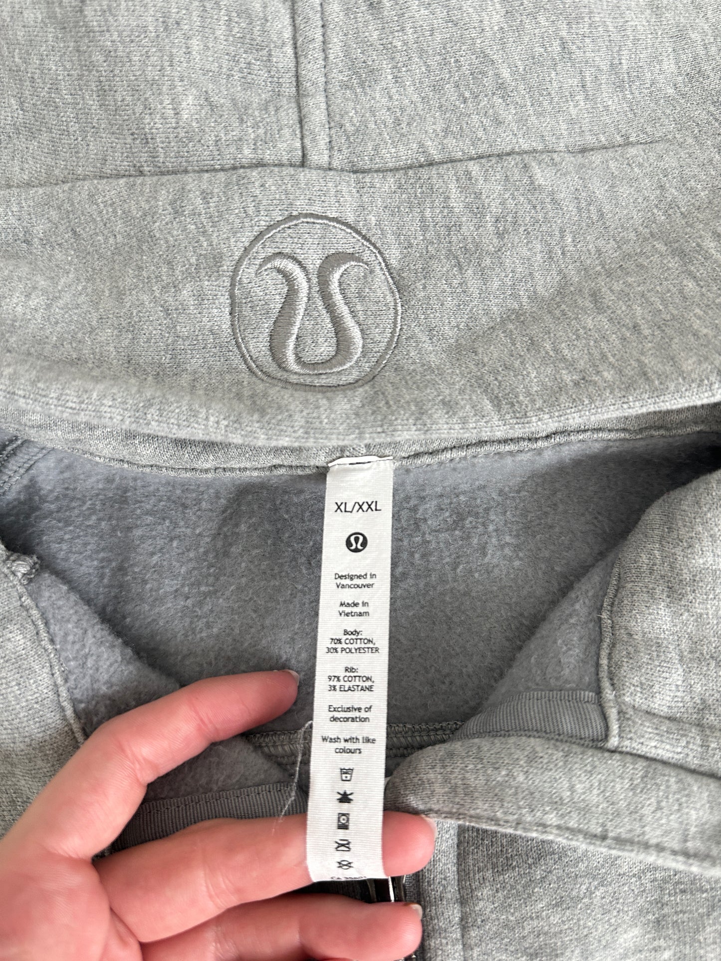 lululemon grey scuba half zip funnel neck (size XL/XXL)