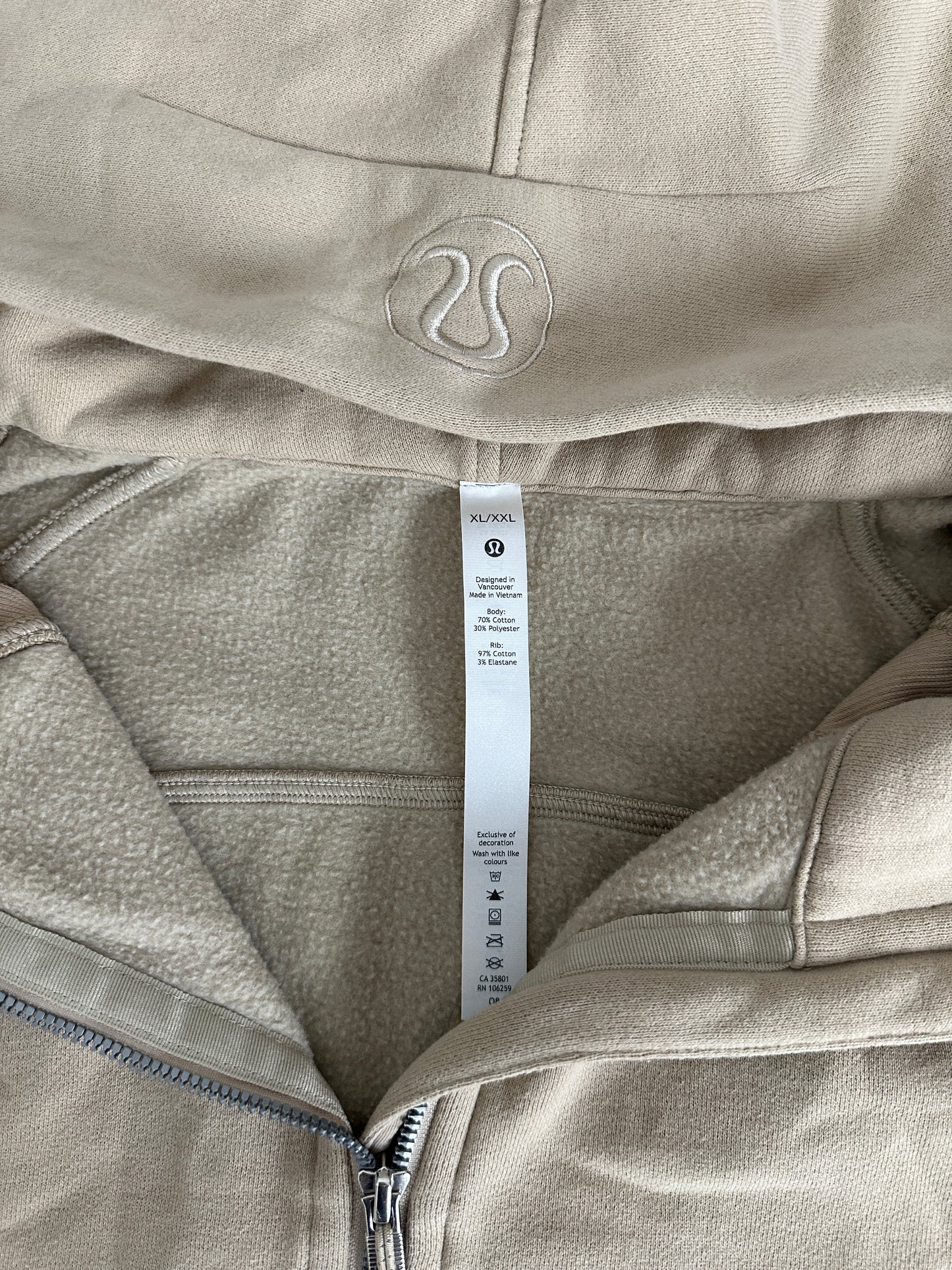 lululemon trench scuba half zip funnel neck (size XL/XXL)