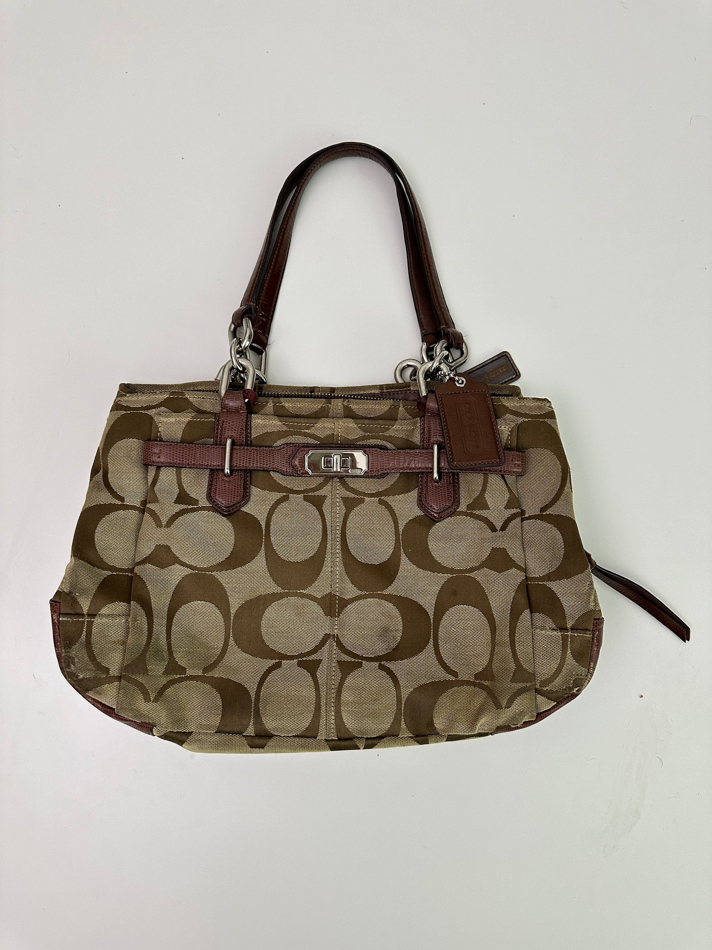 coach brown monogram purse