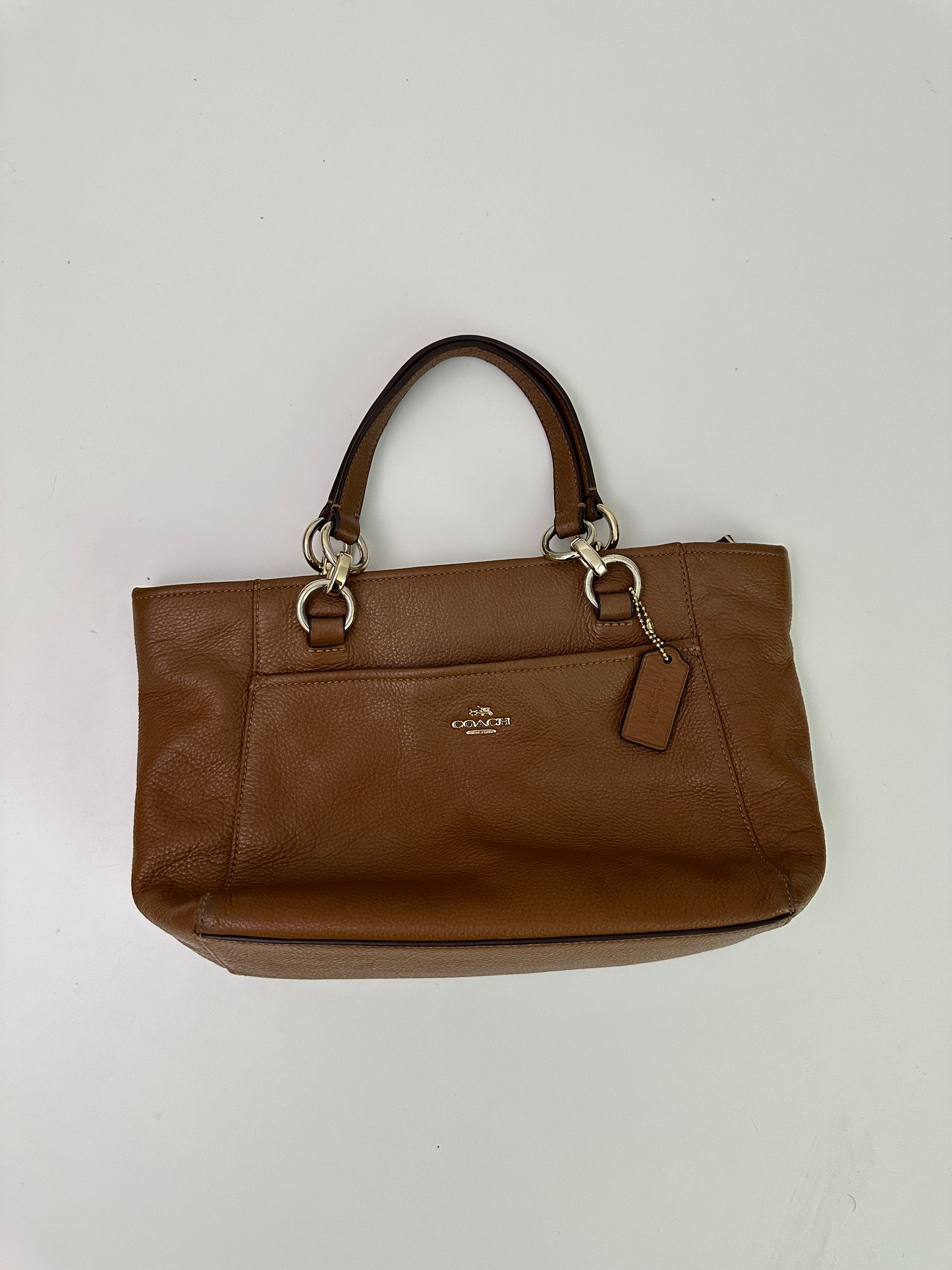 coach brown leather mini purse