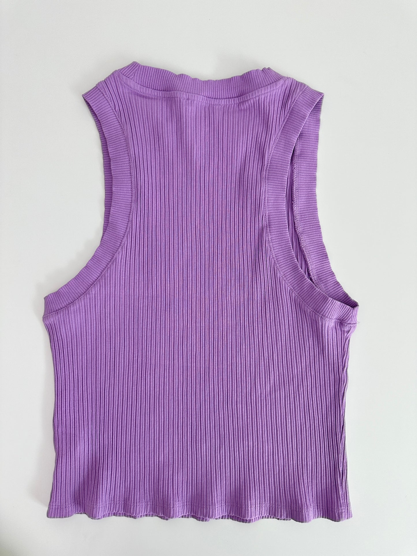 zara purple ribbed tank (size xlarge)