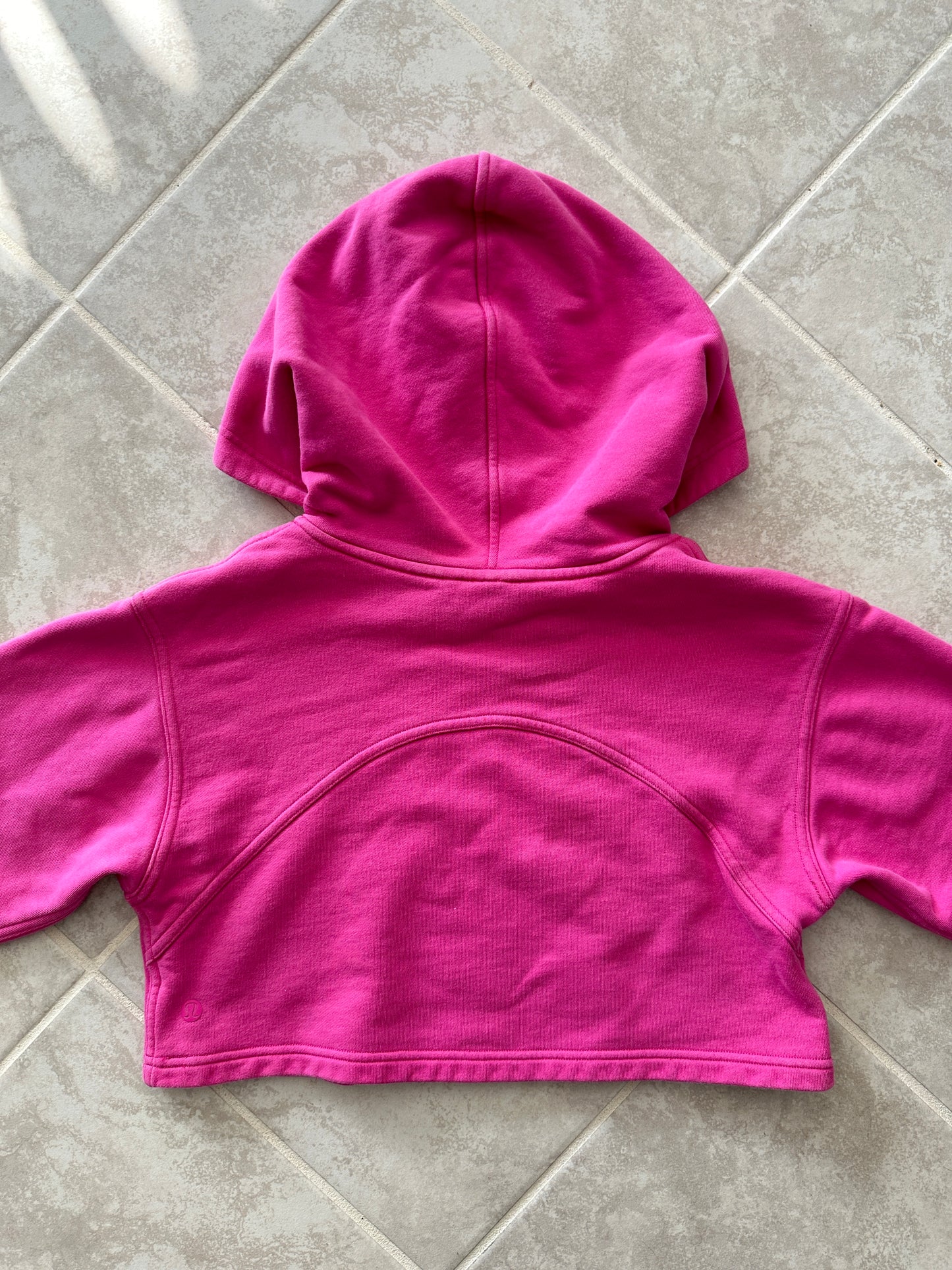 lululemon sonic pink all yours cropped hoodie (size 2)