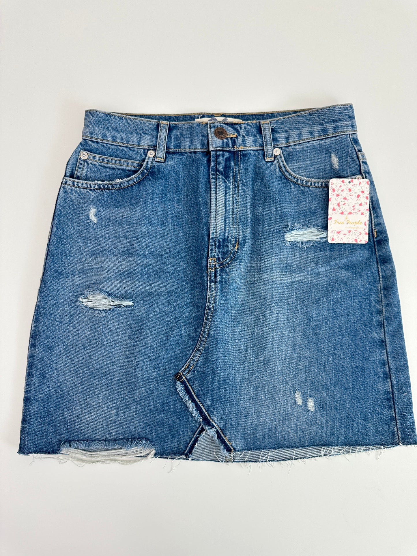 NWT free people denim mini skirt (size 26)