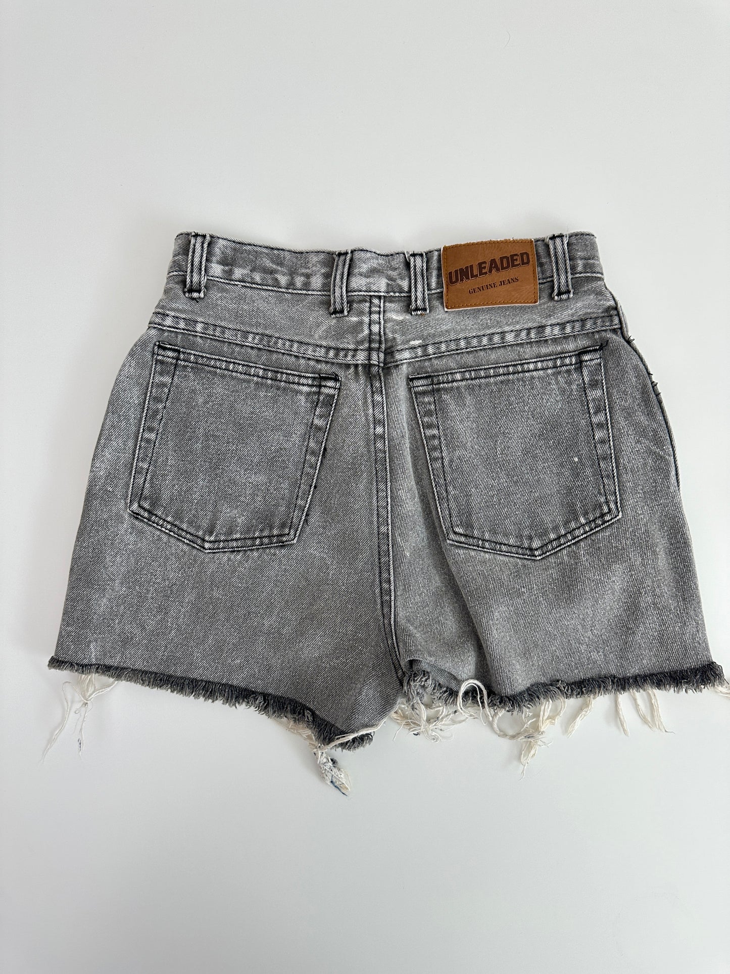 vintage grey wash high rise shorts (25" waist)