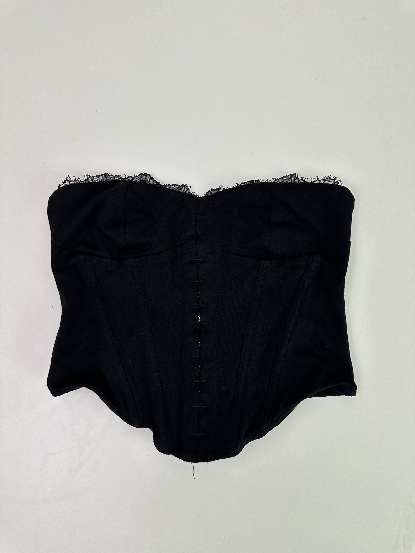 white fox black lace corset (size medium)