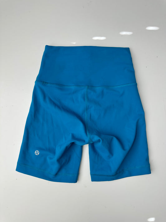 lululemon Hawaiian blue wunder train biker shorts (size 2, 6" inseam)