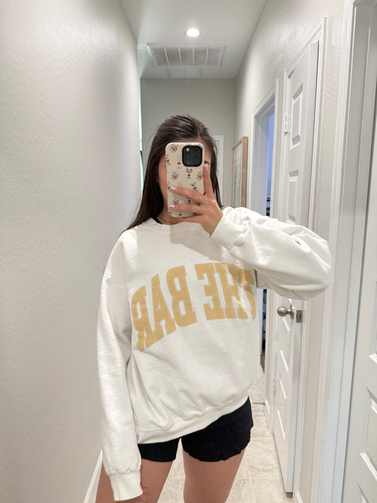The BAR white crewneck sweatshirt (size medium)