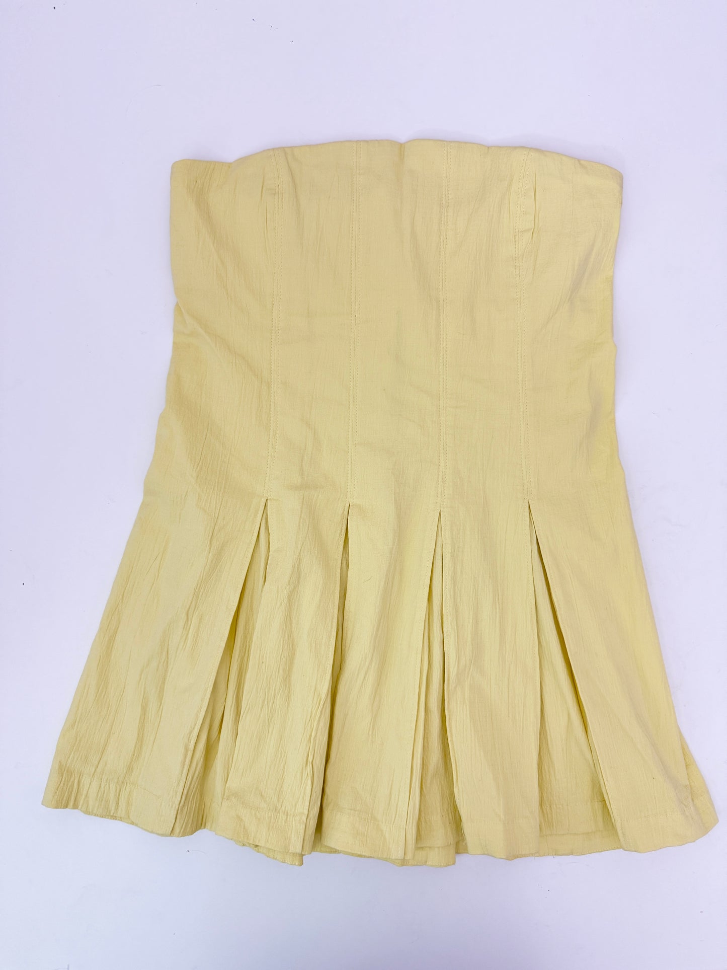 free people strapless yellow mini dress (size medium)