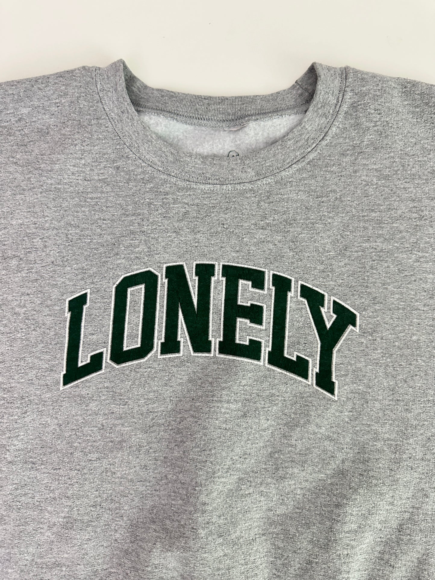 lonely ghost grey and green logo crewneck (size XL)