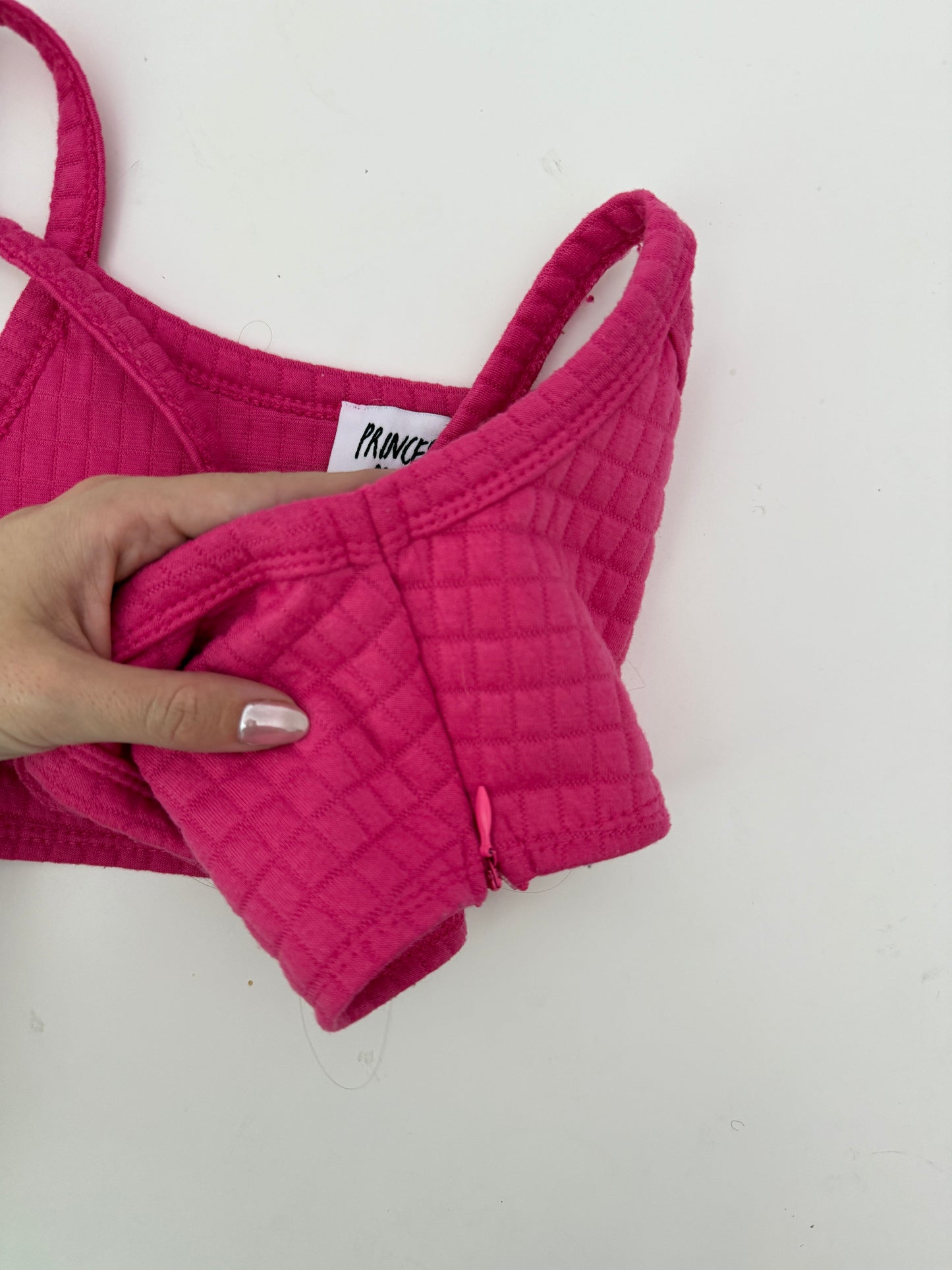 princess polly pink quilted jogger set (size 4)