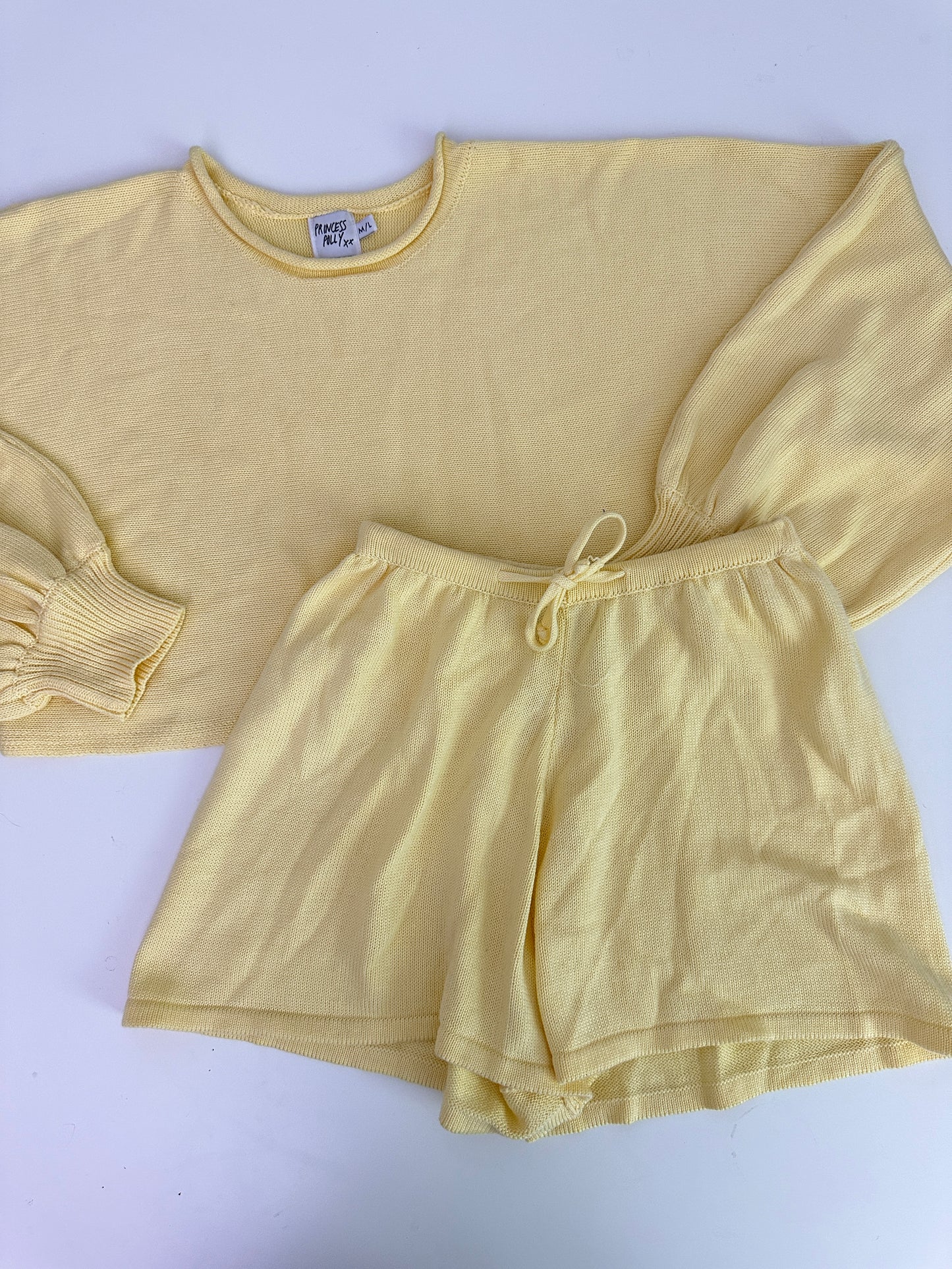 princess polly yellow sweater set (size M/L)