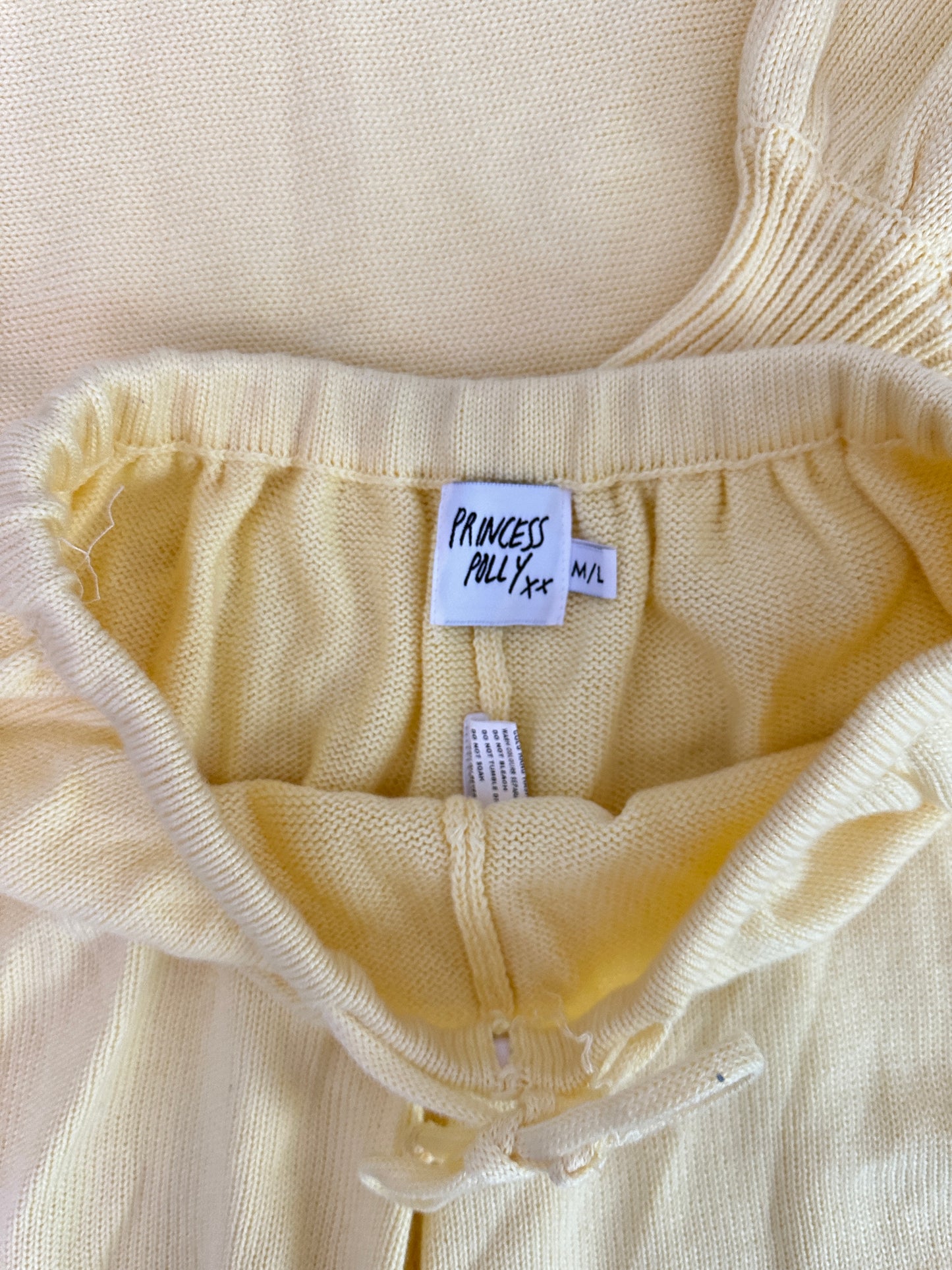 princess polly yellow sweater set (size M/L)