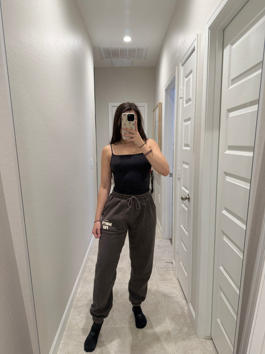 white fox high rise sweatpants (size medium)
