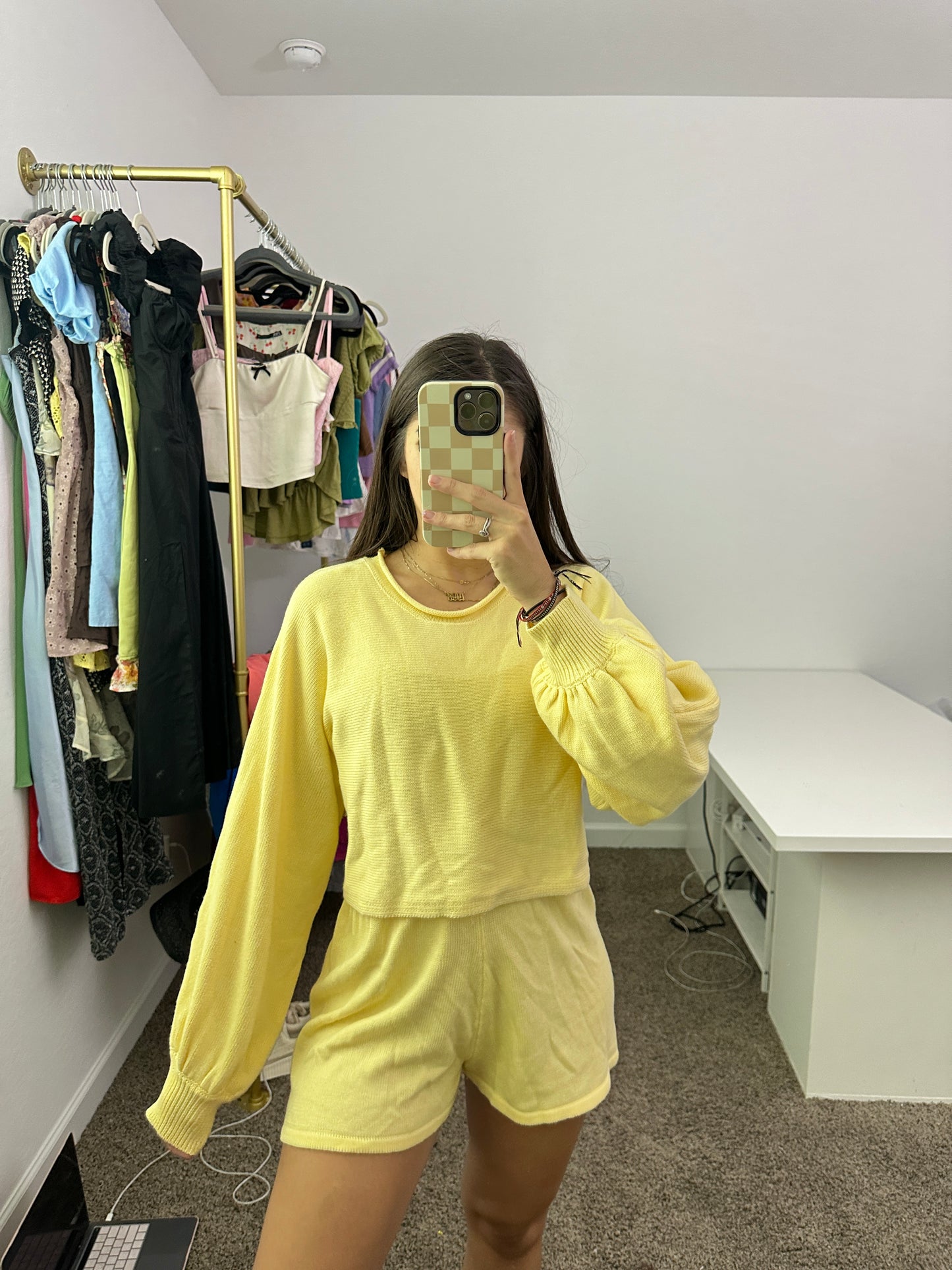 princess polly yellow sweater set (size M/L)