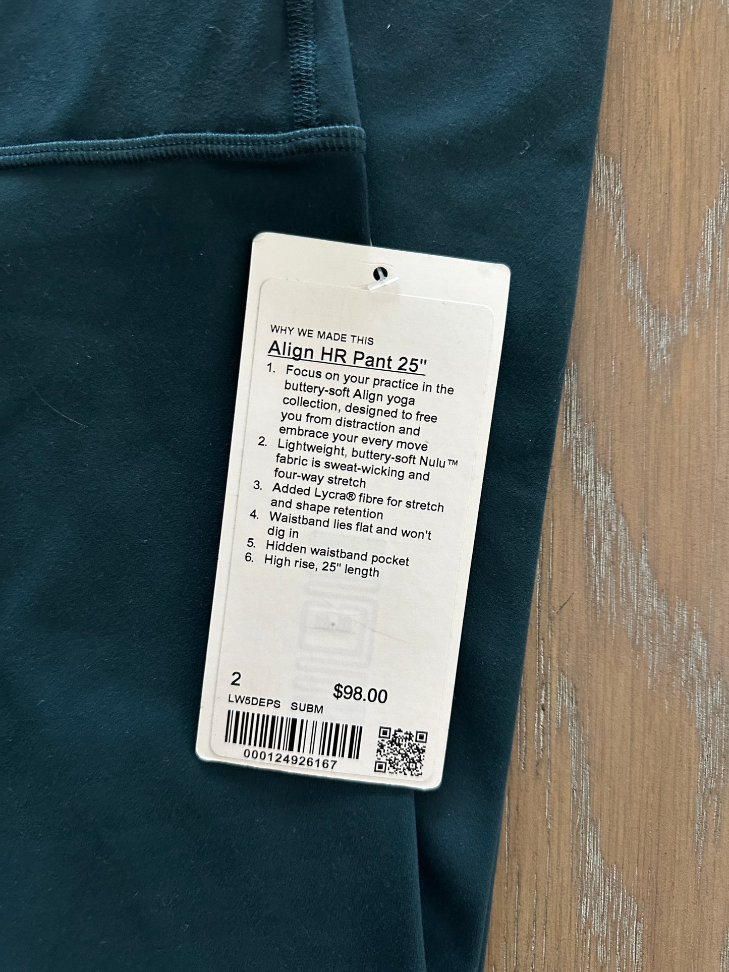 lululemon high rise align leggings - NWT (size 2, 25")