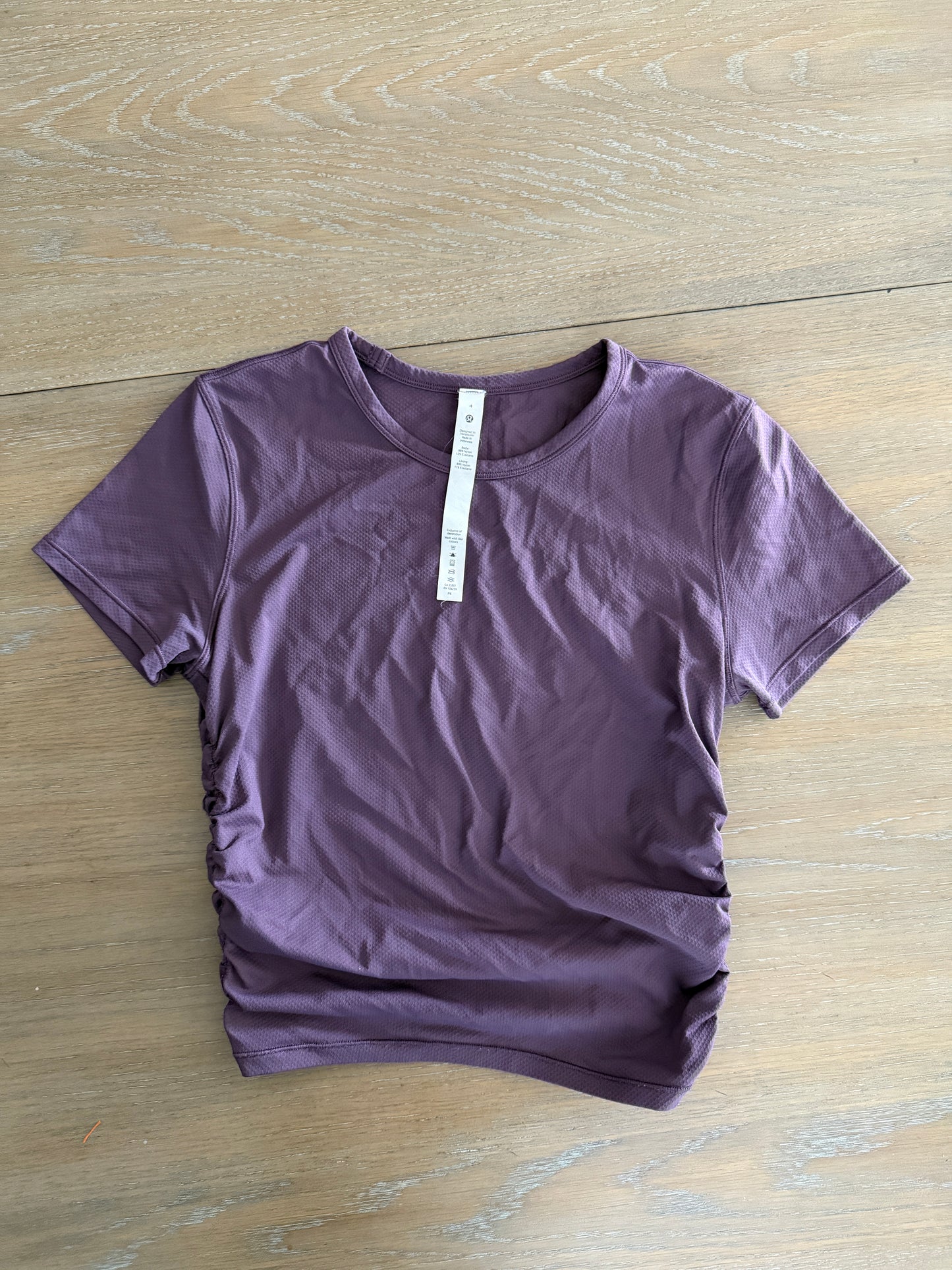lululemon purple all it takes tee (size 4)