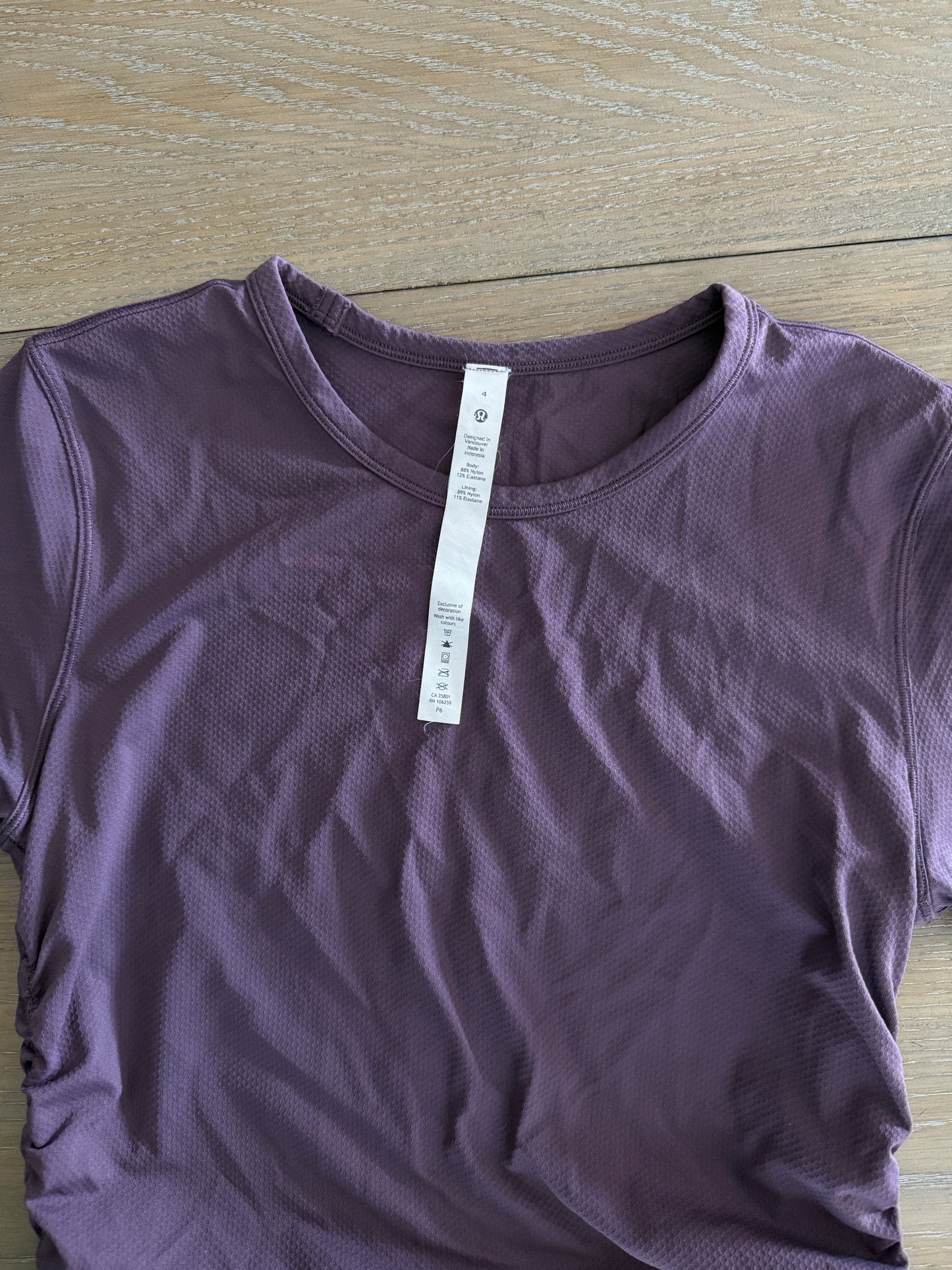 lululemon purple all it takes tee (size 4)