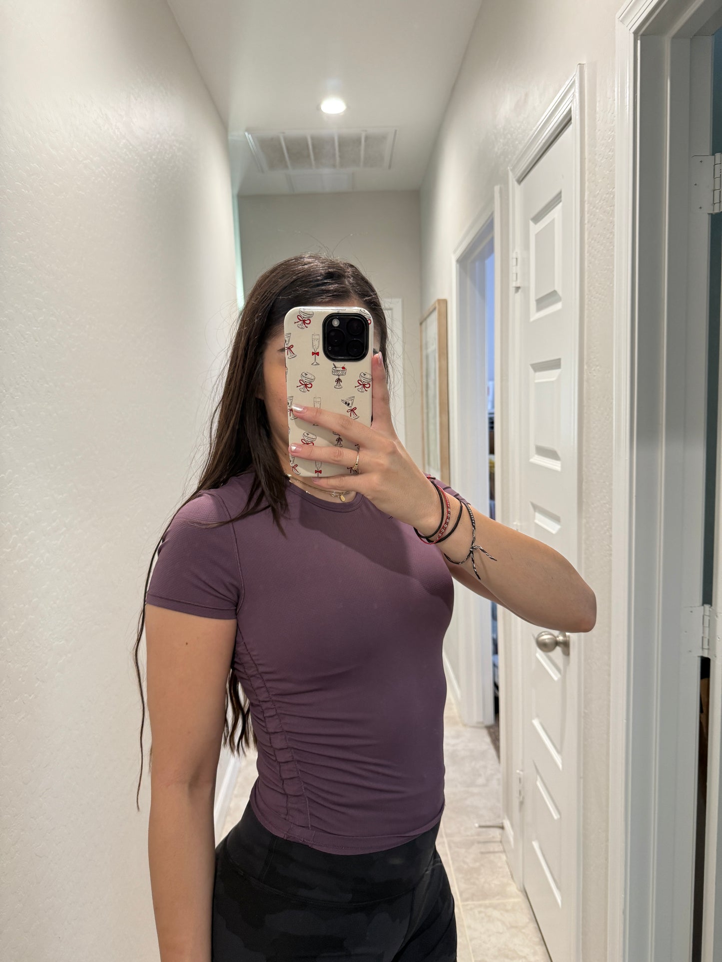 lululemon purple all it takes tee (size 4)