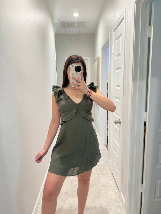 Mi Ami green mini dress (size small)