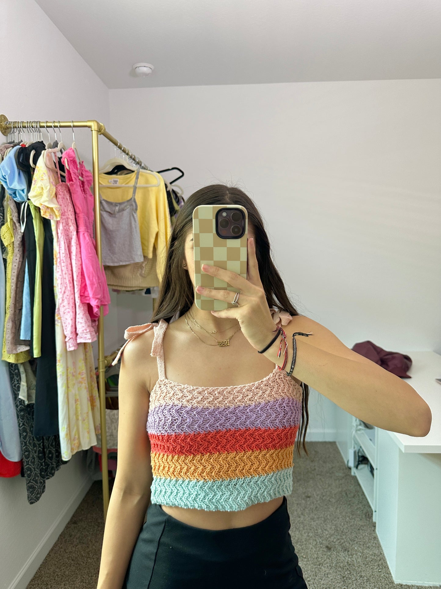 pol colorful knit tank (size small)